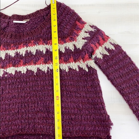 FREE PEOPLE Fuzzy Fair Isle Sweater Cozy Oversized - Picture 13 of 15
